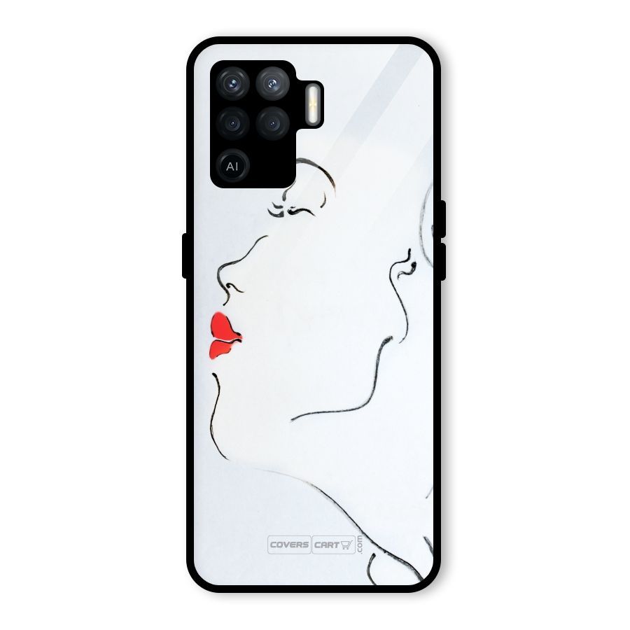 Girl in Red Lipstick Glass Back Case for Oppo F19 Pro