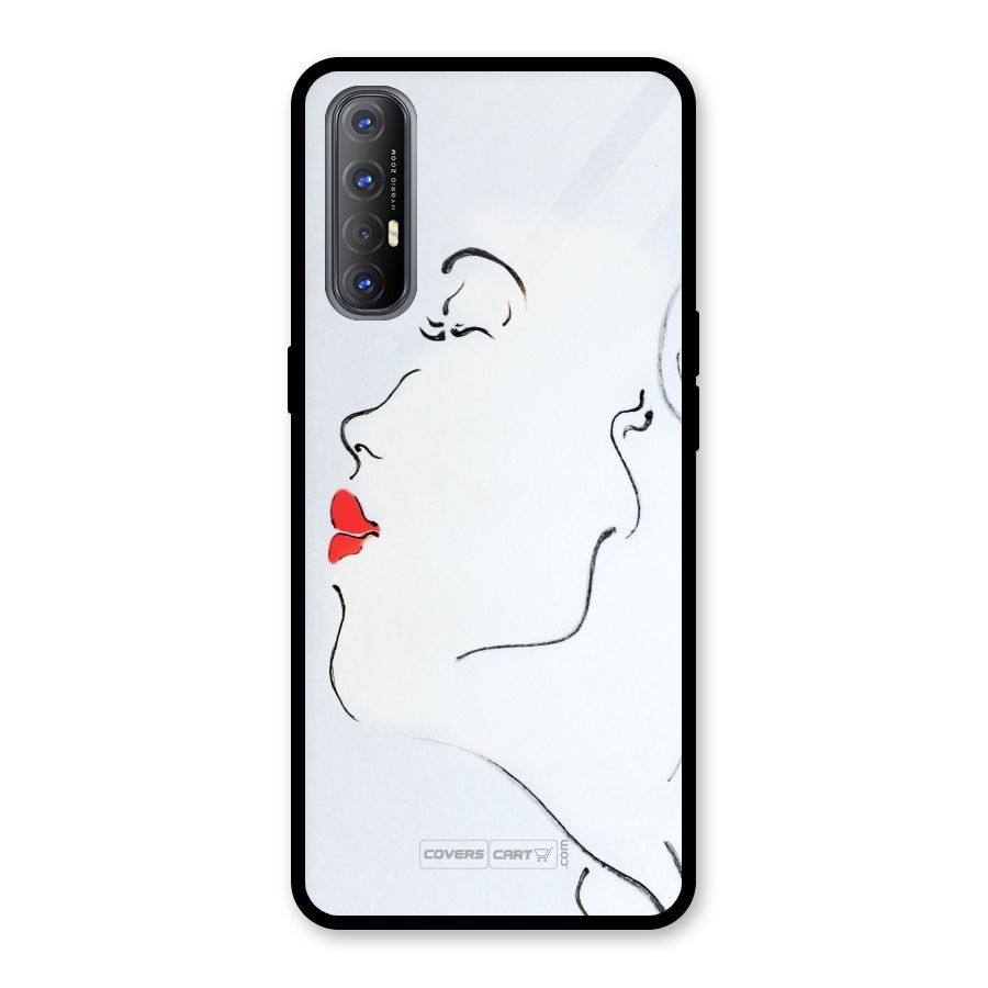 Girl in Red Lipstick Glass Back Case for Oppo Reno3 Pro