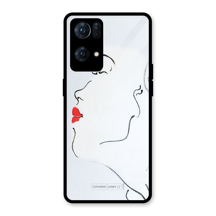 Girl in Red Lipstick Glass Back Case for Oppo Reno7 Pro 5G
