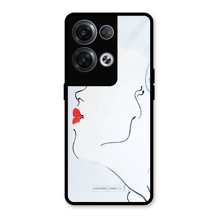 Girl in Red Lipstick Glass Back Case for Oppo Reno8 Pro 5G