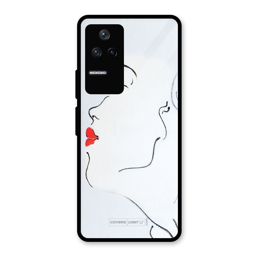 Girl in Red Lipstick Glass Back Case for Poco F4 5G