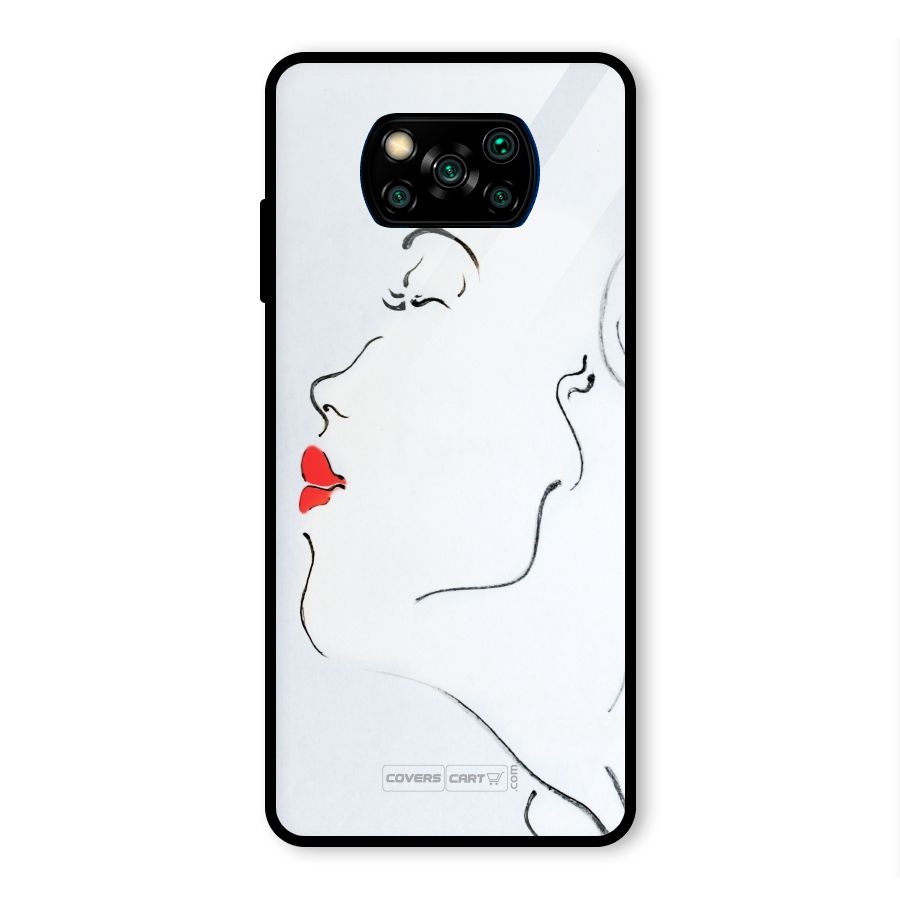 Girl in Red Lipstick Glass Back Case for Poco X3 Pro