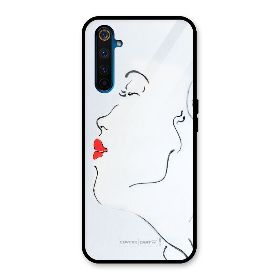 Girl in Red Lipstick Glass Back Case for Realme 6 Pro