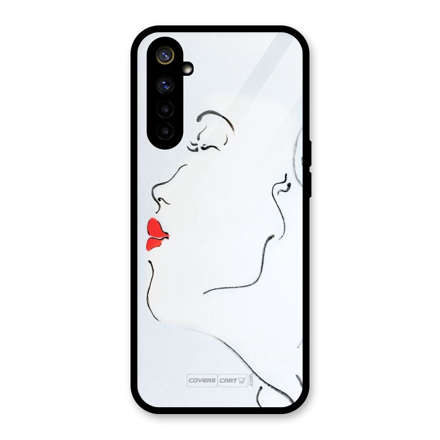Girl in Red Lipstick Glass Back Case for Realme 6i