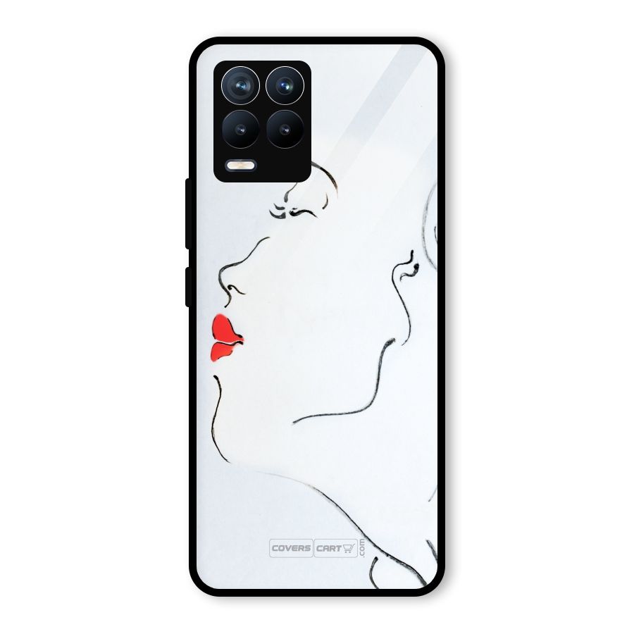 Girl in Red Lipstick Glass Back Case for Realme 8 Pro
