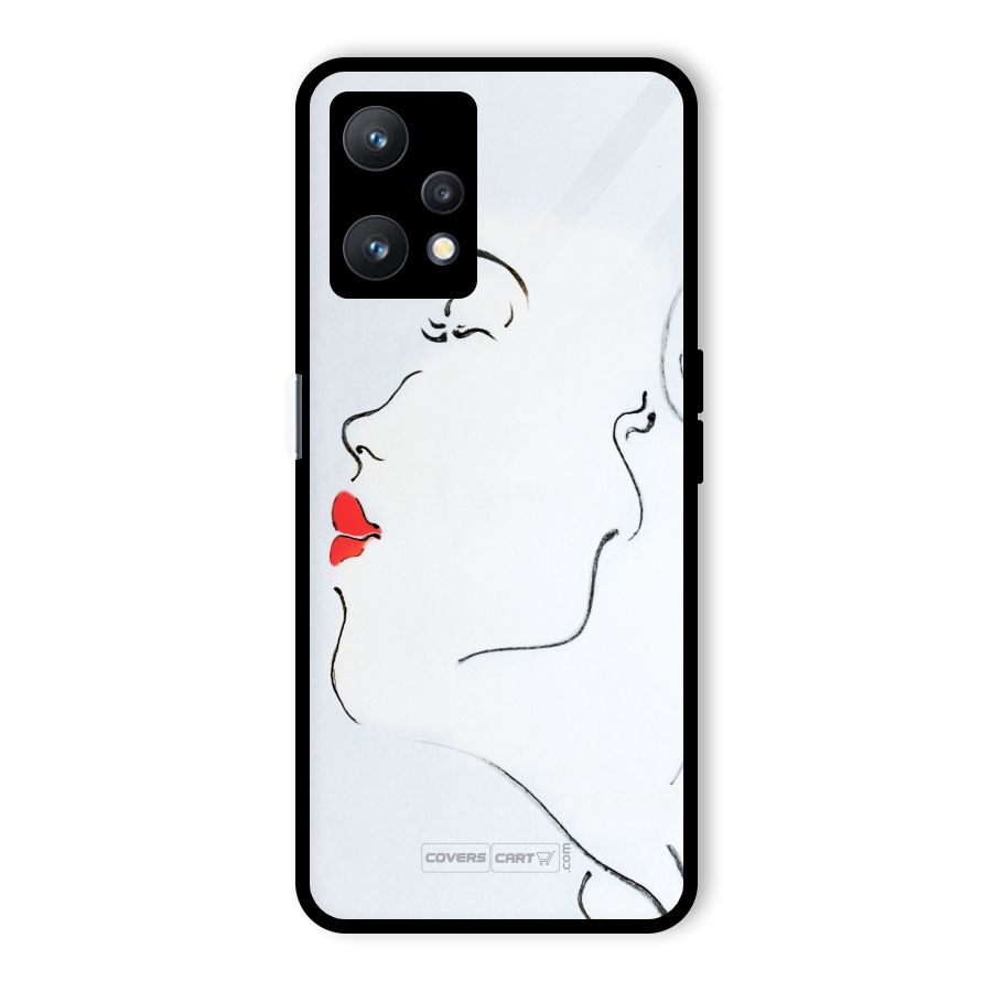 Girl in Red Lipstick Glass Back Case for Realme 9 Pro 5G