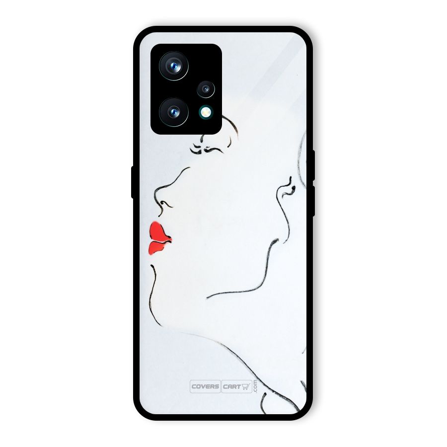 Girl in Red Lipstick Glass Back Case for Realme 9 Pro Plus 5G