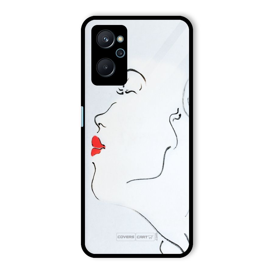 Girl in Red Lipstick Glass Back Case for Realme 9i
