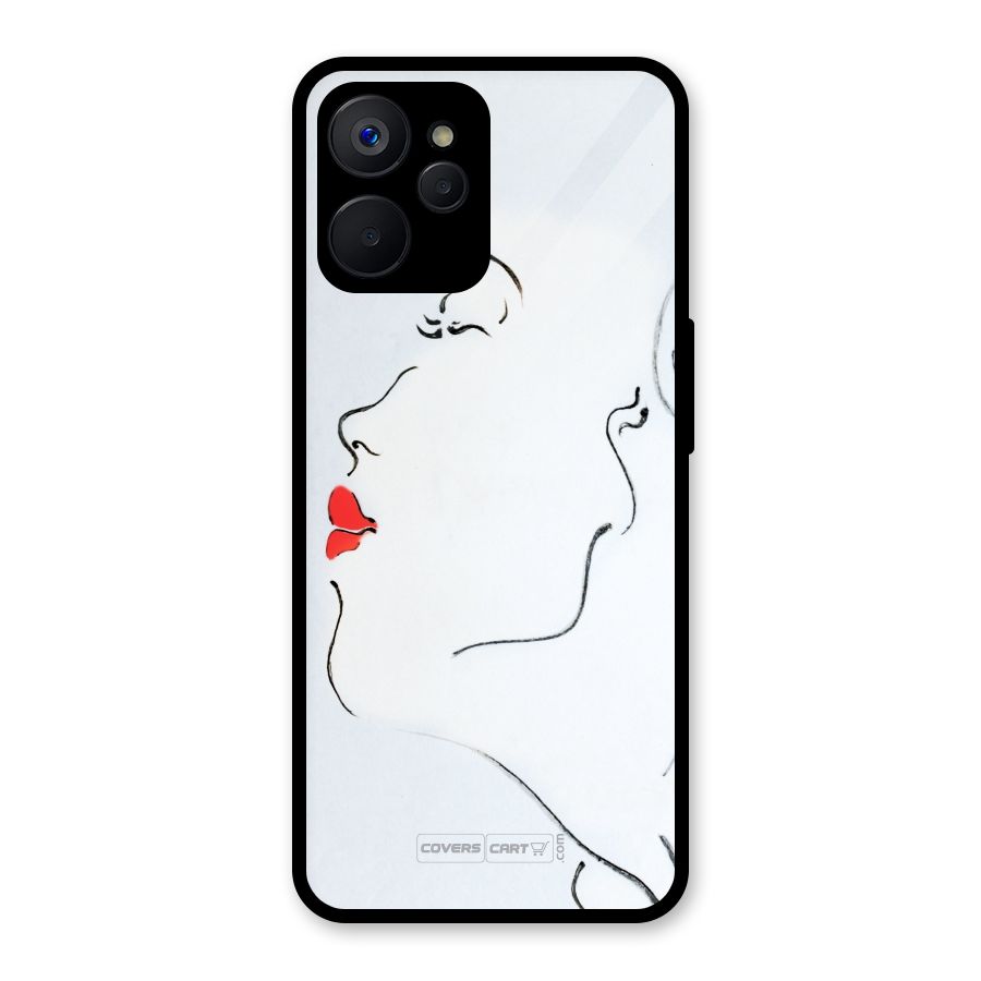 Girl in Red Lipstick Glass Back Case for Realme 9i 5G