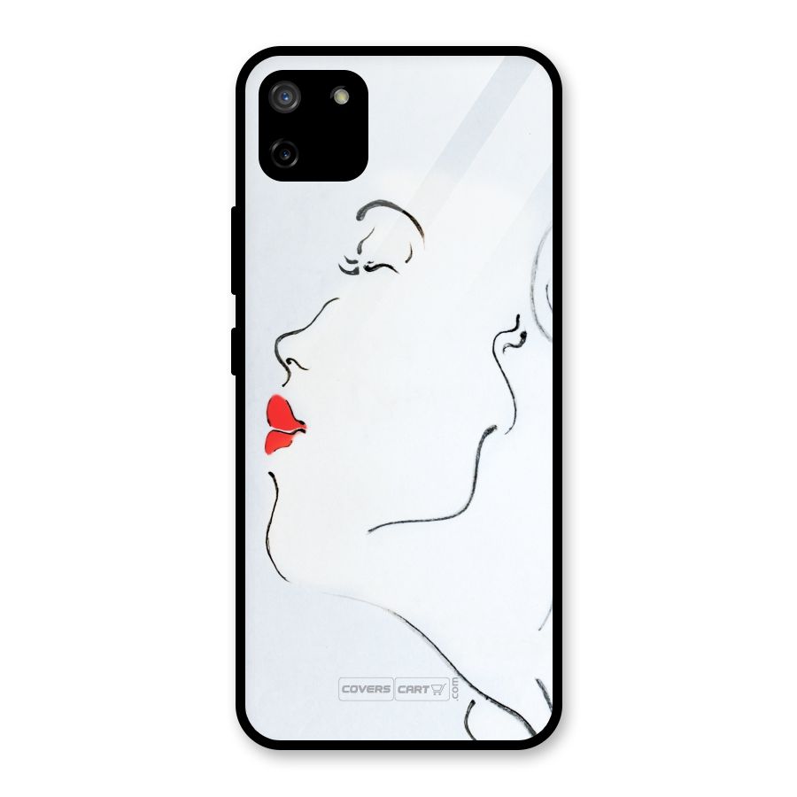 Girl in Red Lipstick Glass Back Case for Realme C11
