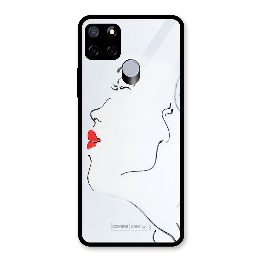Girl in Red Lipstick Glass Back Case for Realme C12
