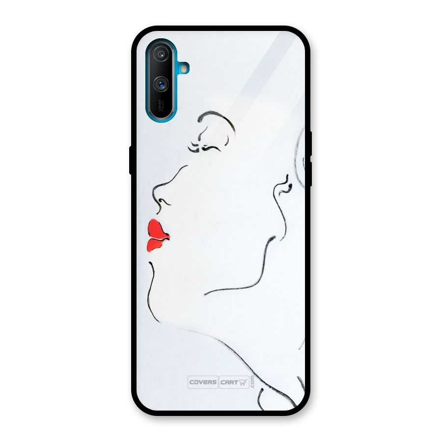Girl in Red Lipstick Glass Back Case for Realme C3