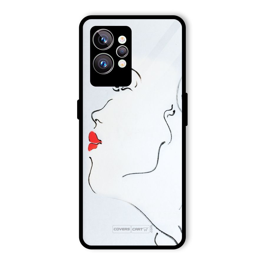 Girl in Red Lipstick Glass Back Case for Realme GT2 Pro
