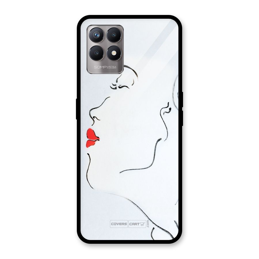 Girl in Red Lipstick Glass Back Case for Realme Narzo 50
