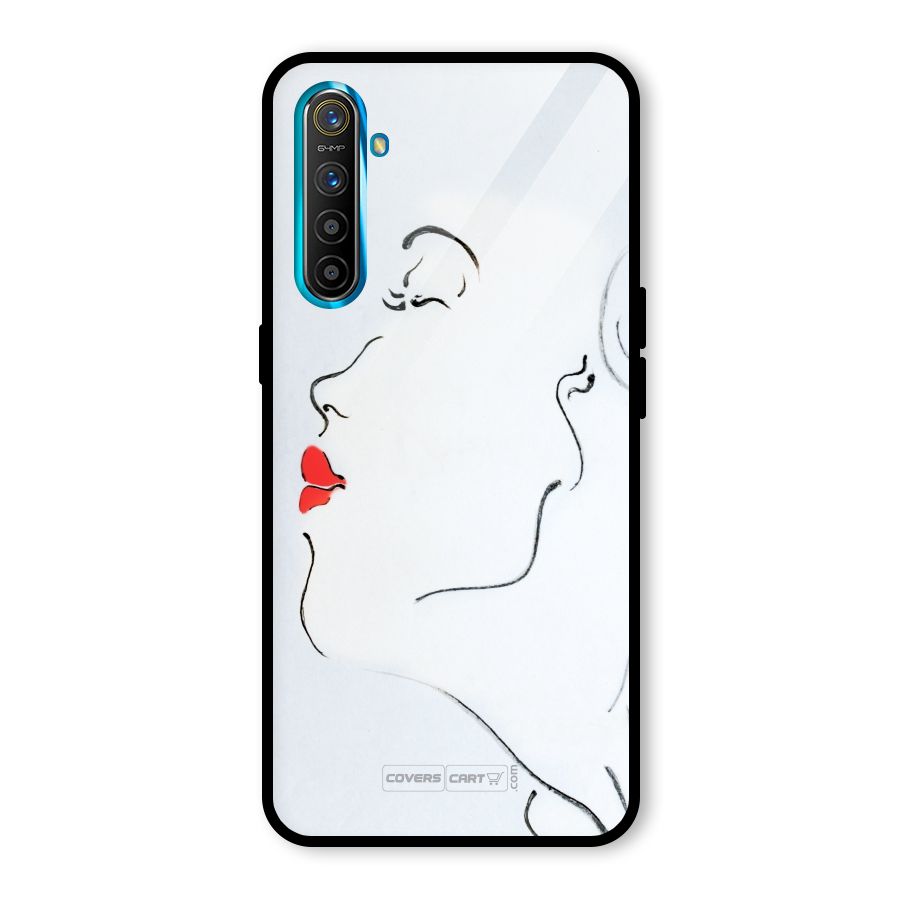Girl in Red Lipstick Glass Back Case for Realme X2