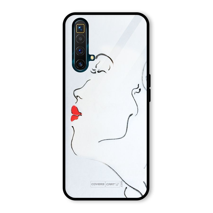 Girl in Red Lipstick Glass Back Case for Realme X3