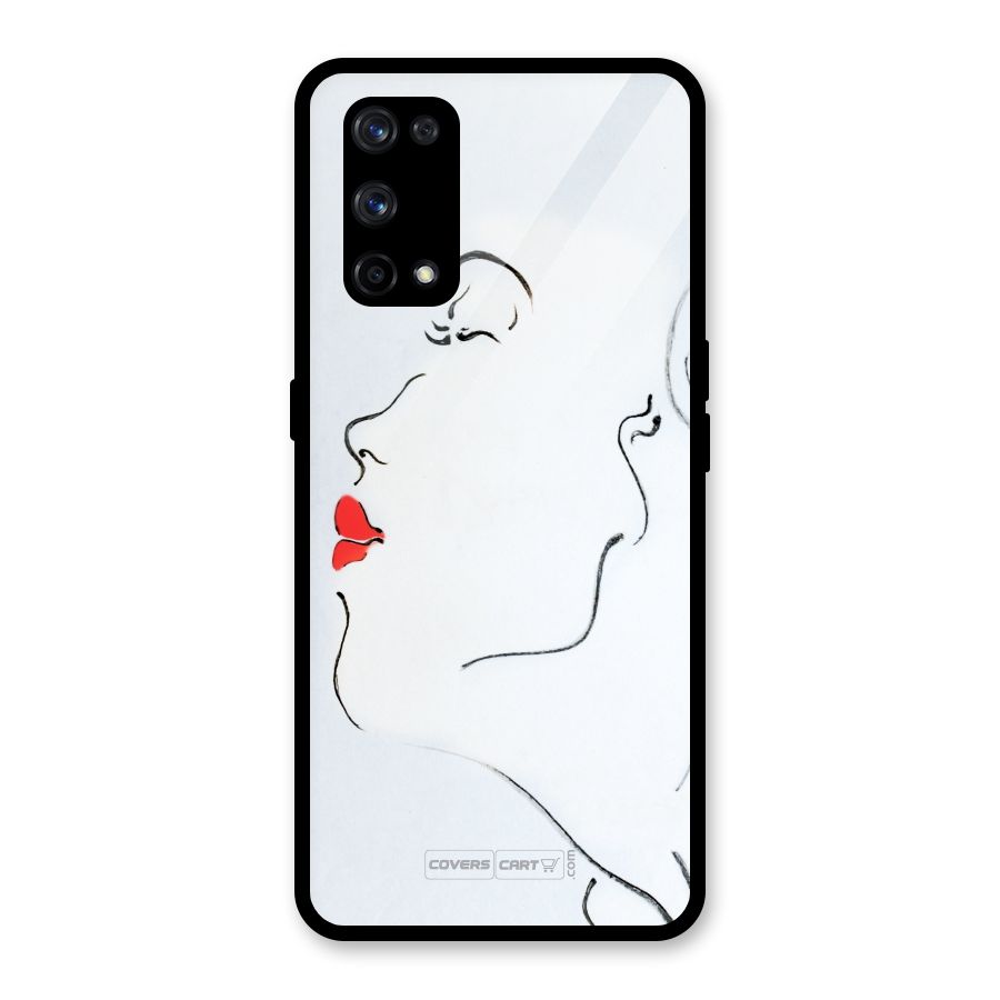 Girl in Red Lipstick Glass Back Case for Realme X7 Pro