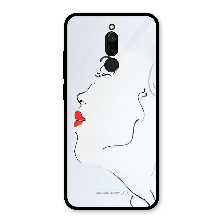Girl in Red Lipstick Glass Back Case for Redmi 8