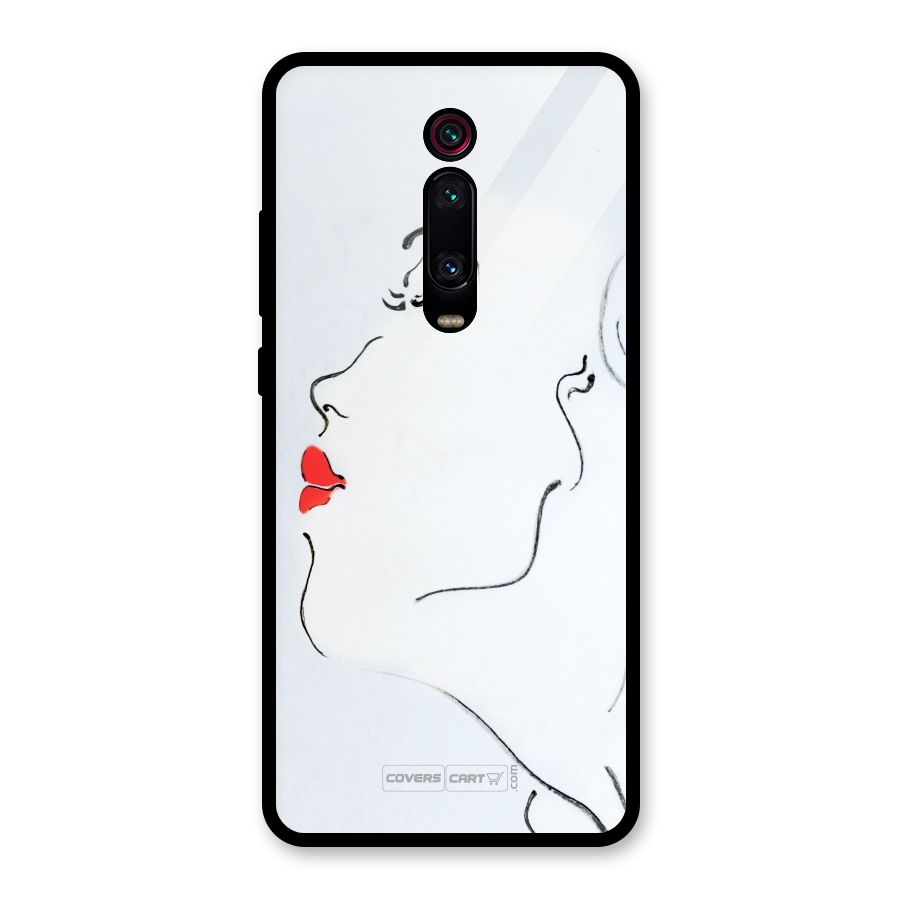 Girl in Red Lipstick Glass Back Case for Redmi K20 Pro