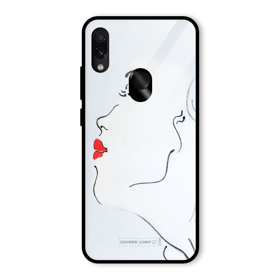 Girl in Red Lipstick Glass Back Case for Redmi Note 7S