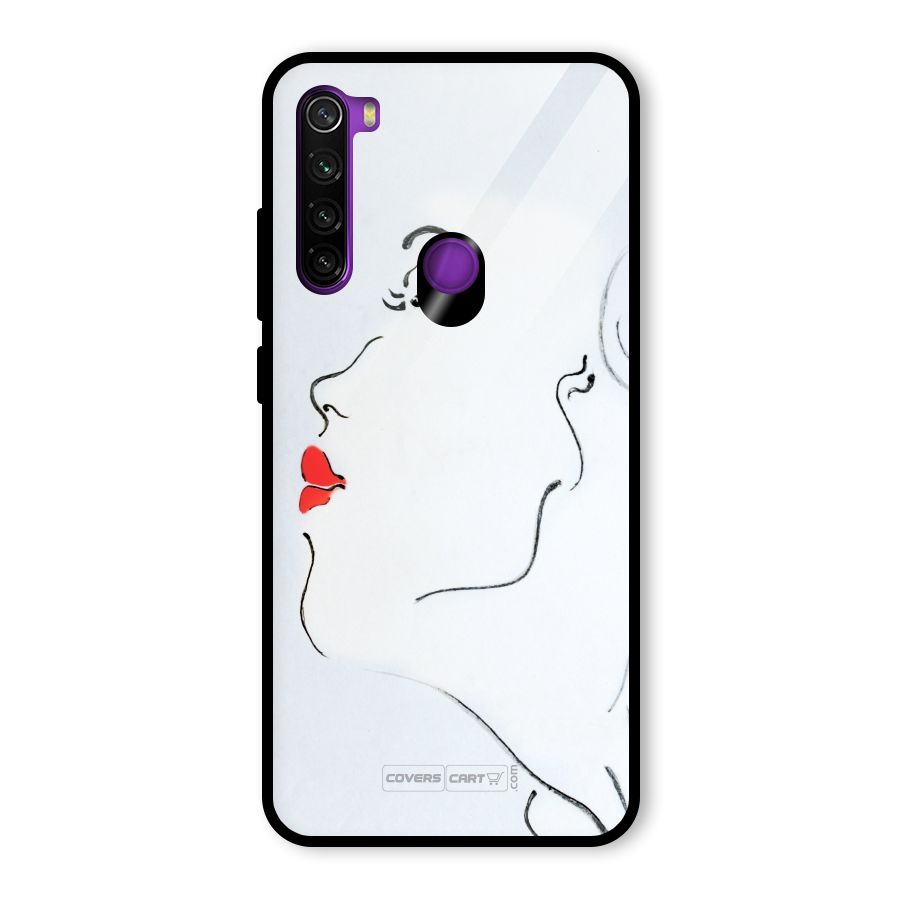 Girl in Red Lipstick Glass Back Case for Redmi Note 8