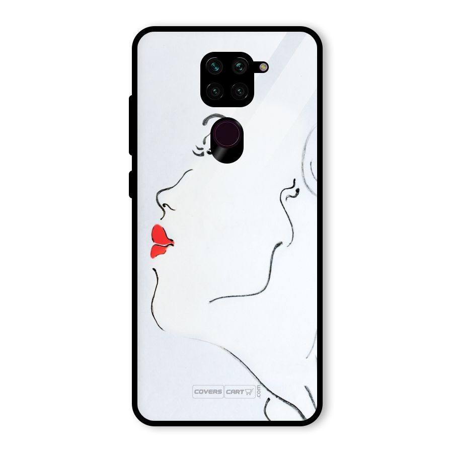 Girl in Red Lipstick Glass Back Case for Redmi Note 9