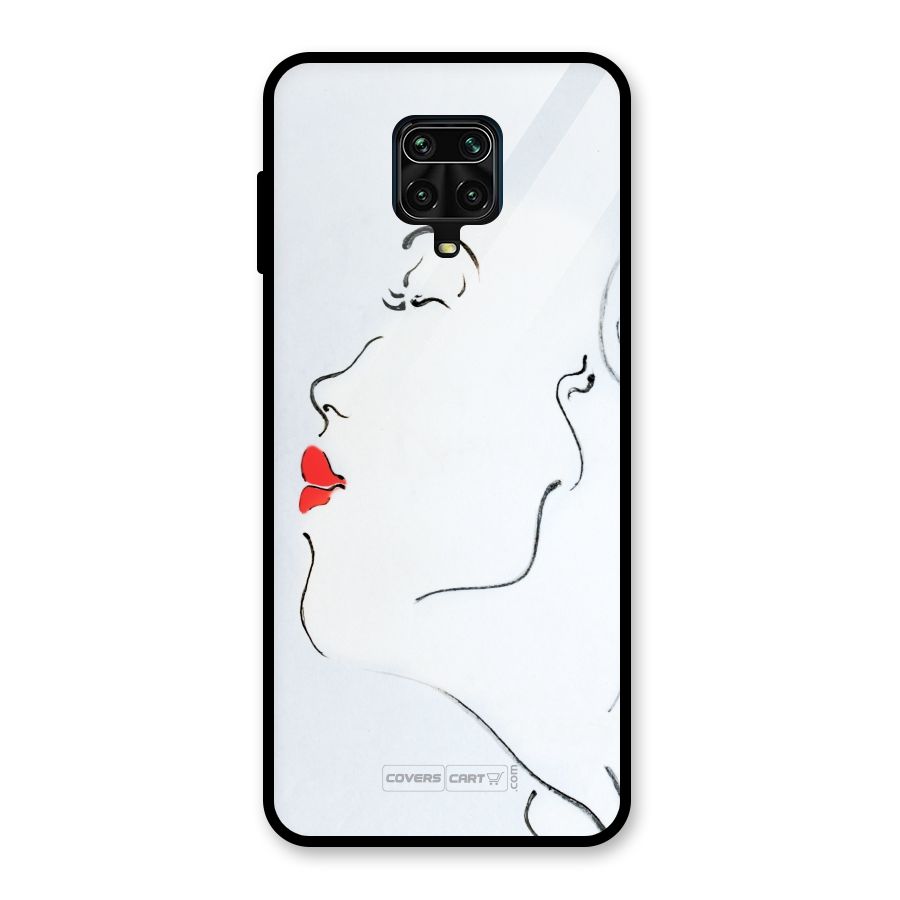 Girl in Red Lipstick Glass Back Case for Redmi Note 9 Pro Max
