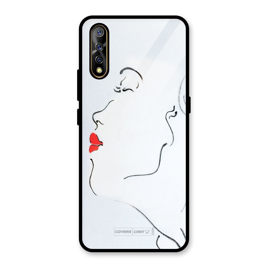 Girl in Red Lipstick Glass Back Case for Vivo S1