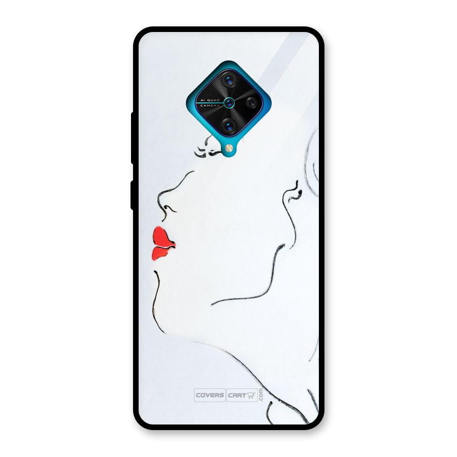 Girl in Red Lipstick Glass Back Case for Vivo S1 Pro