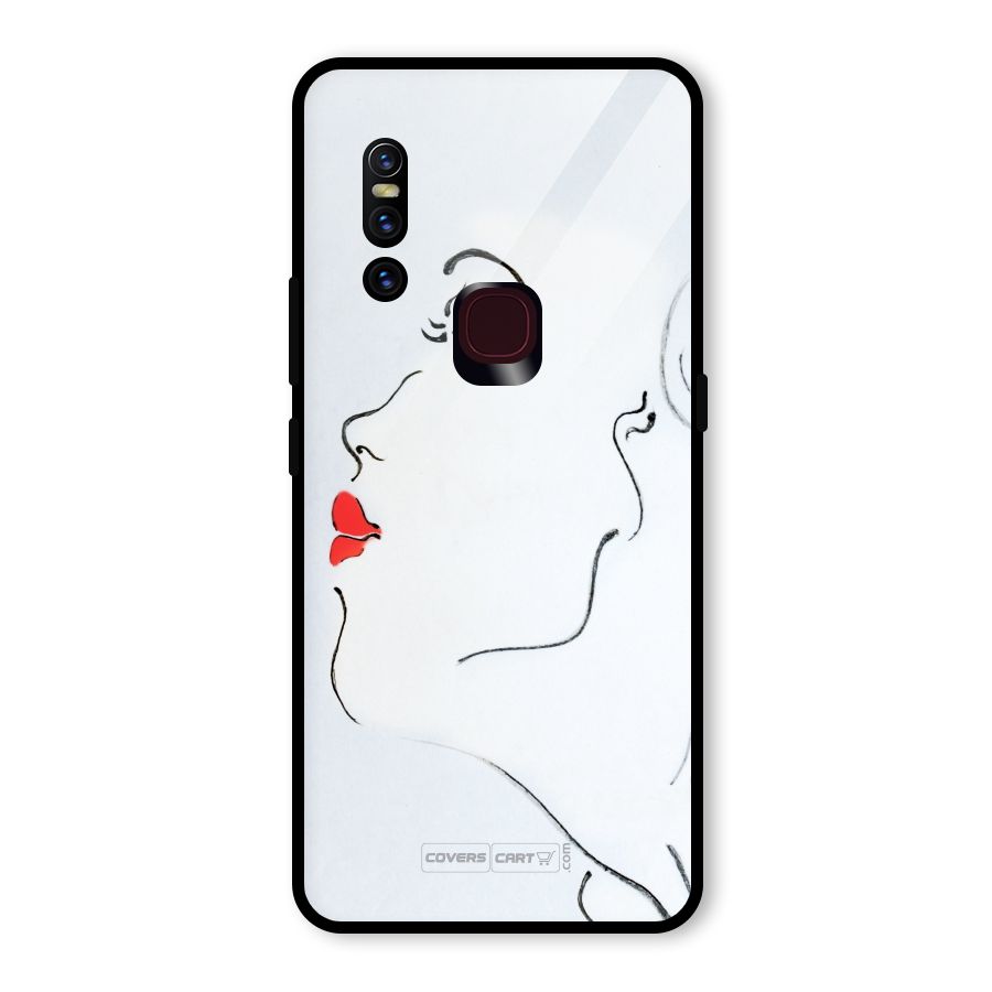 Girl in Red Lipstick Glass Back Case for Vivo V15