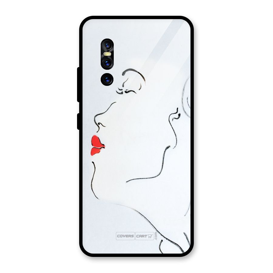 Girl in Red Lipstick Glass Back Case for Vivo V15 Pro