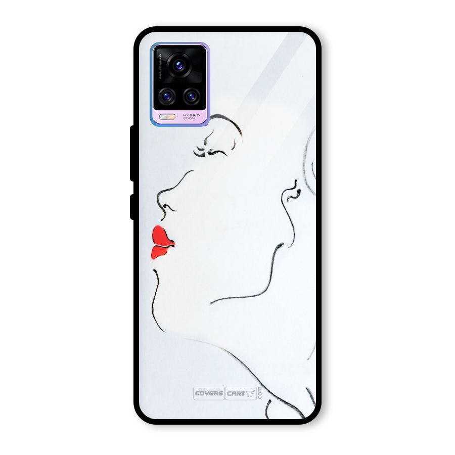 Girl in Red Lipstick Glass Back Case for Vivo V20 Pro
