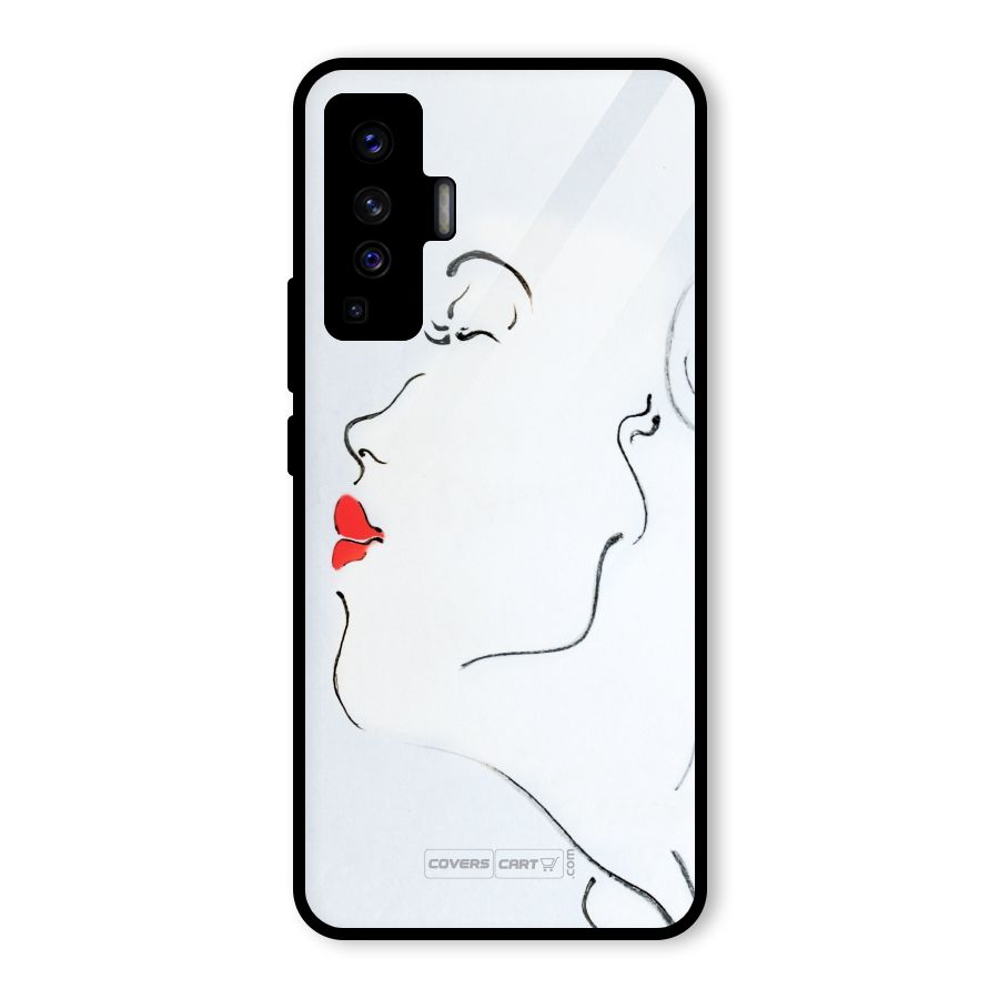 Girl in Red Lipstick Glass Back Case for Vivo X50