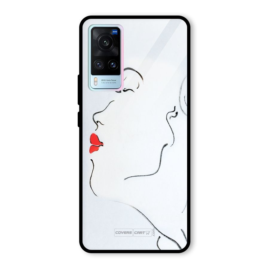 Girl in Red Lipstick Glass Back Case for Vivo X60