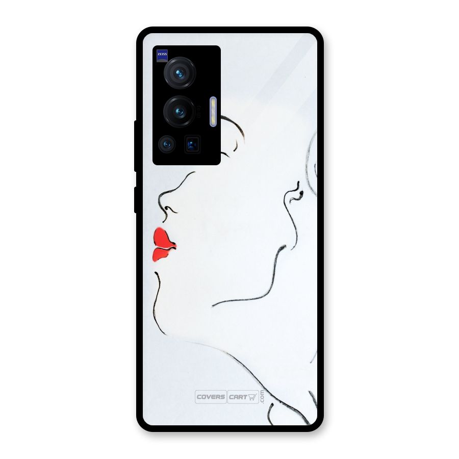 Girl in Red Lipstick Glass Back Case for Vivo X70 Pro