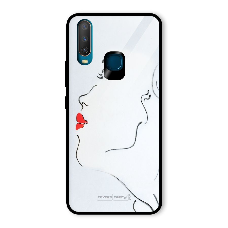 Girl in Red Lipstick Glass Back Case for Vivo Y15