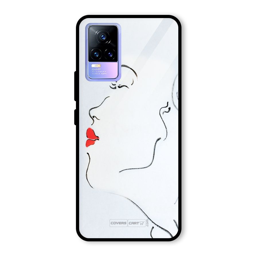 Girl in Red Lipstick Glass Back Case for Vivo Y73