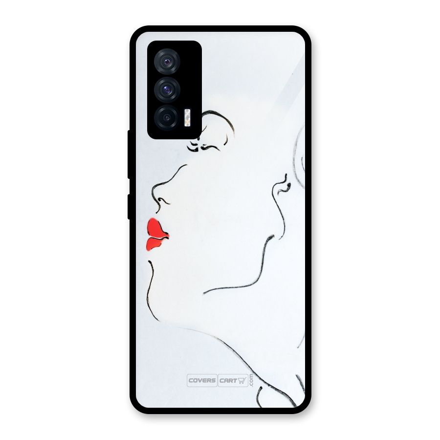 Girl in Red Lipstick Glass Back Case for Vivo iQOO 7 5G