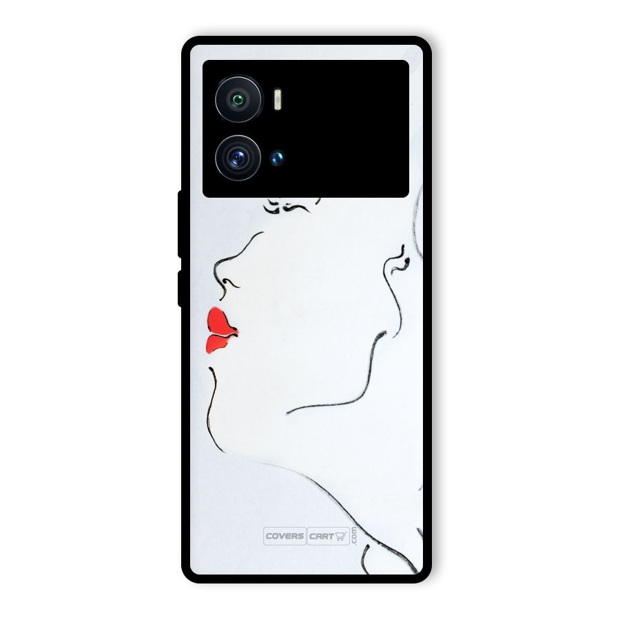Girl in Red Lipstick Glass Back Case for Vivo iQOO 9 Pro