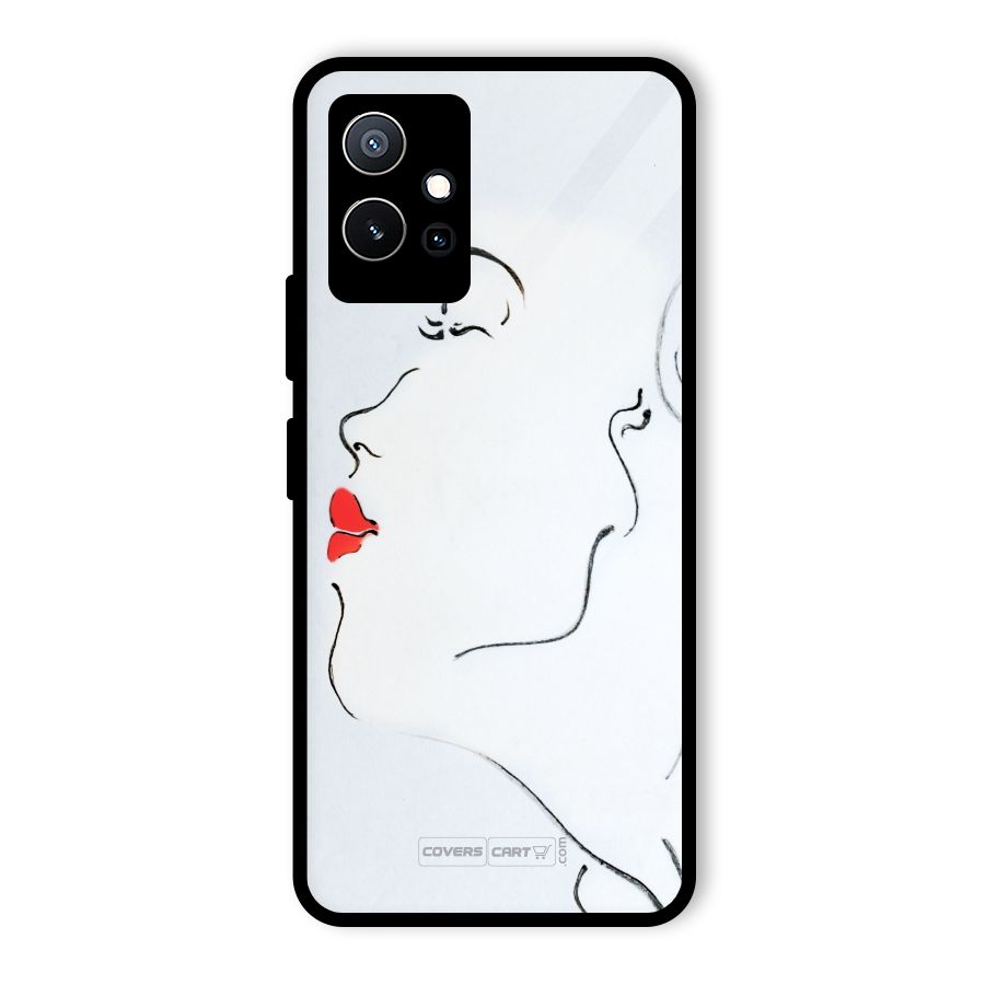 Girl in Red Lipstick Glass Back Case for Vivo iQOO Z6