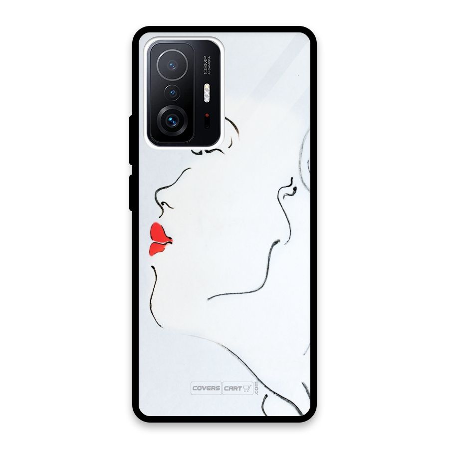 Girl in Red Lipstick Glass Back Case for Xiaomi 11T Pro
