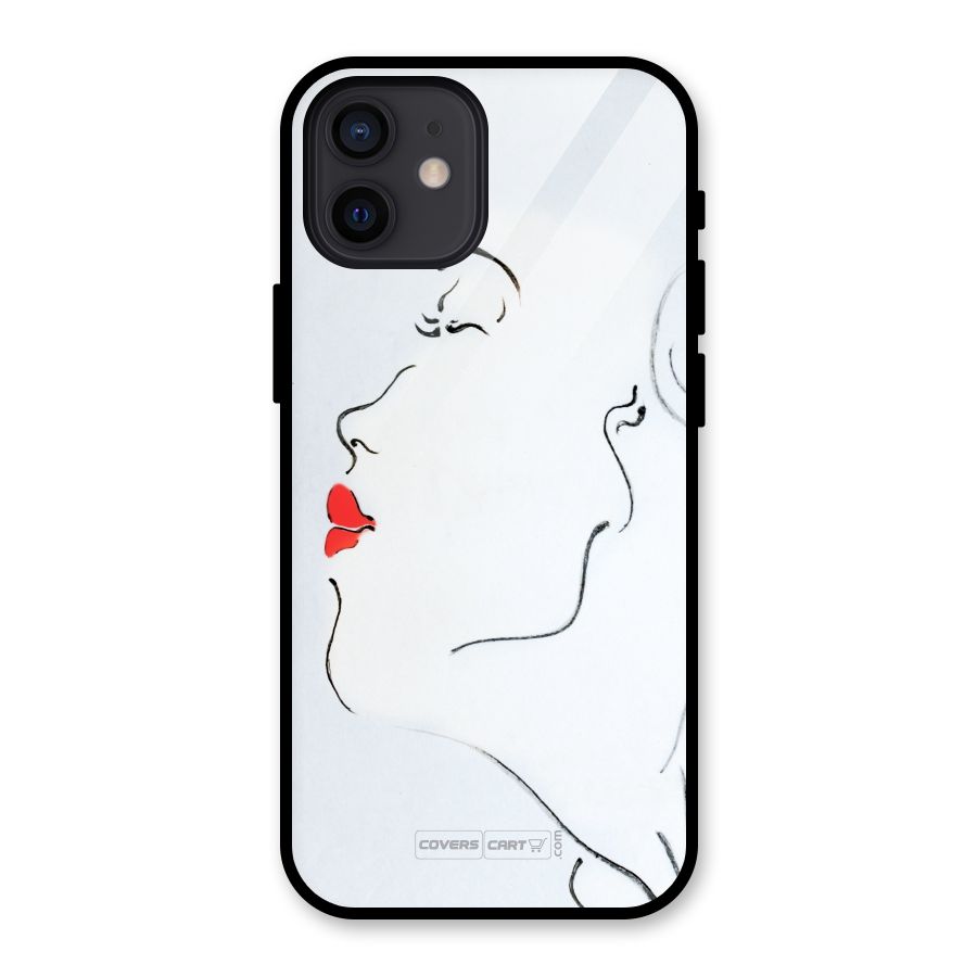 Girl in Red Lipstick Glass Back Case for iPhone 12