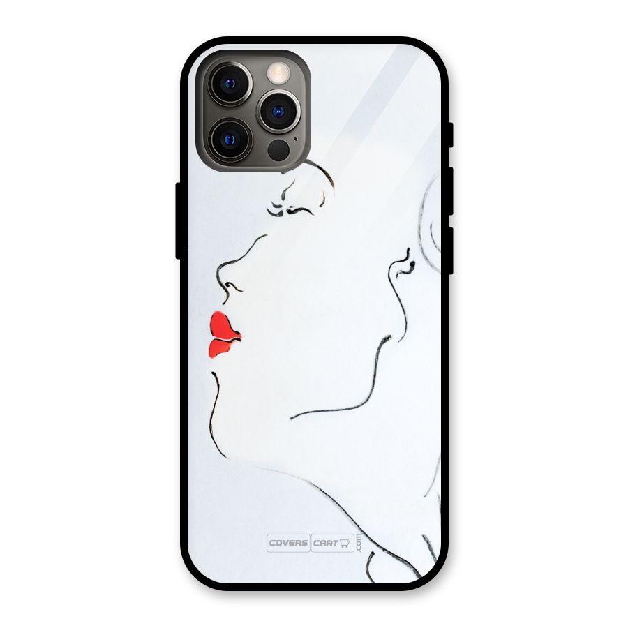 Girl in Red Lipstick Glass Back Case for iPhone 12 Pro