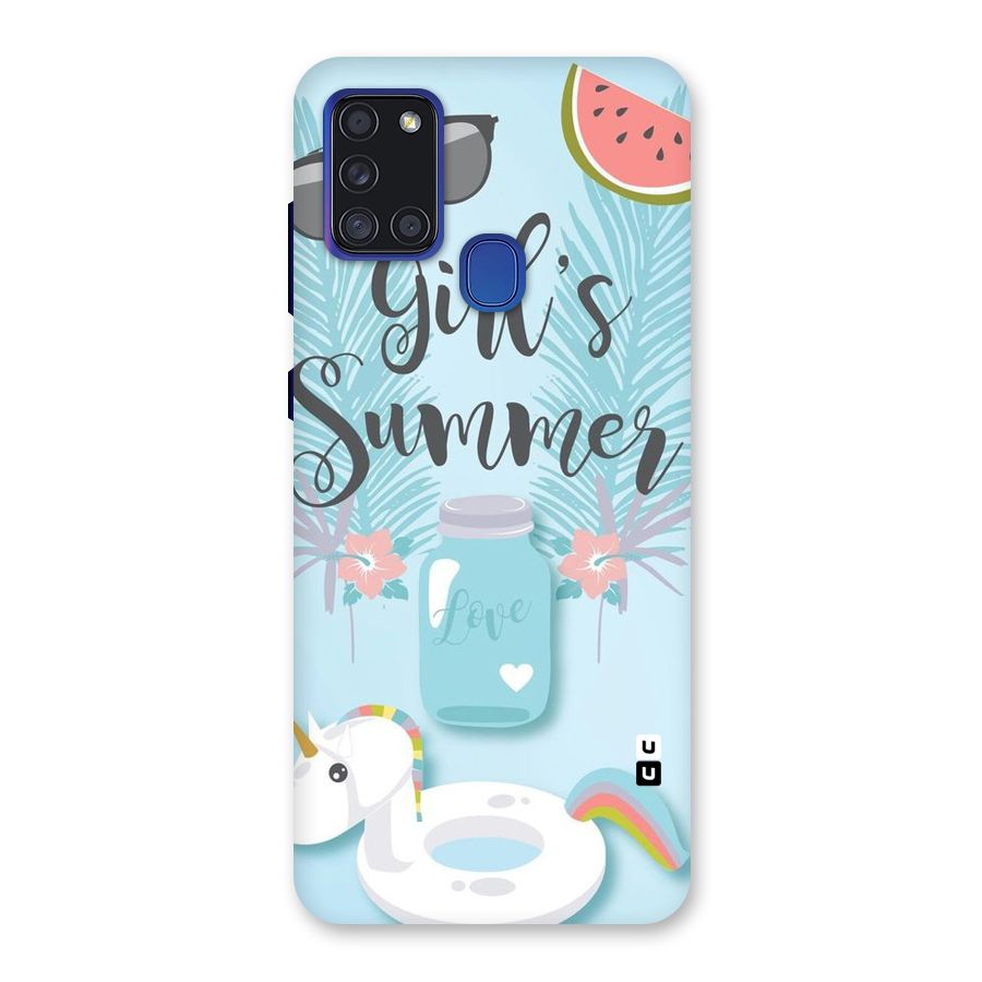 Girls Summer Back Case for Galaxy A21s