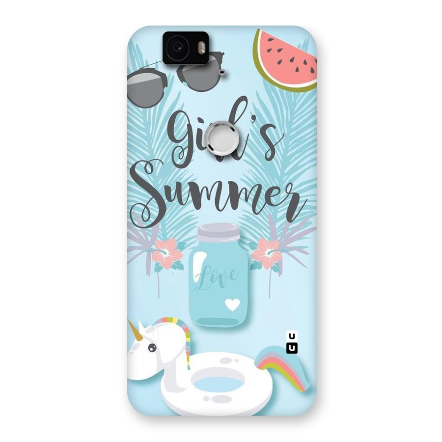 Girls Summer Back Case for Google Nexus-6P