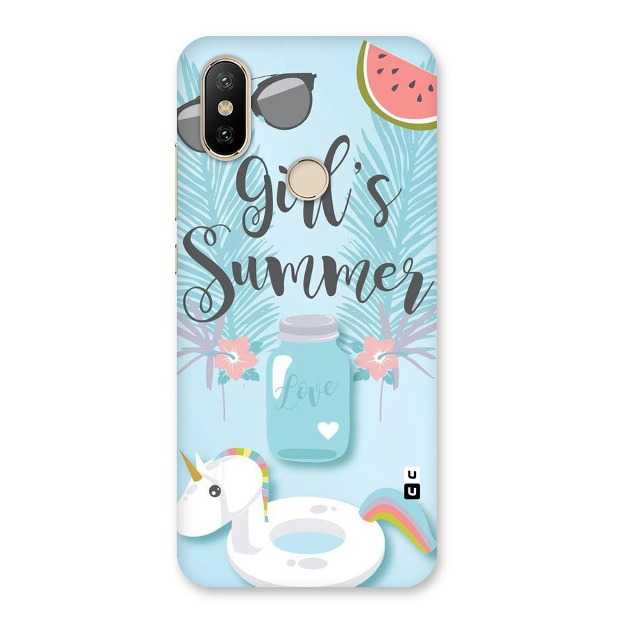 Girls Summer Back Case for Mi A2