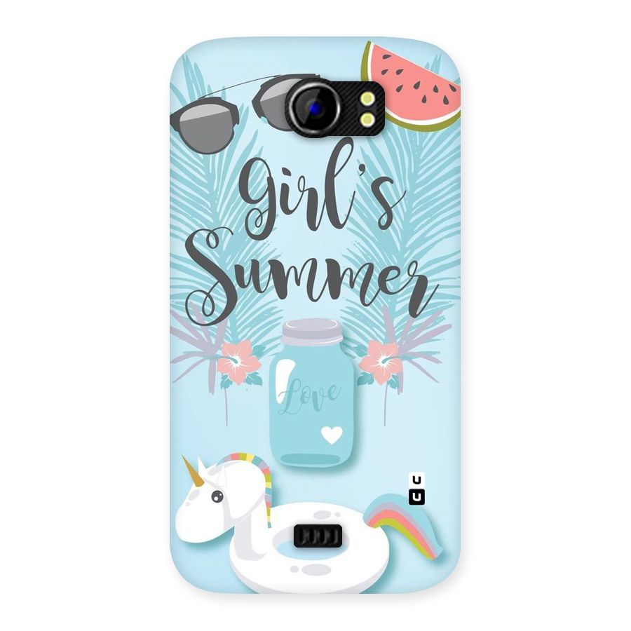 Girls Summer Back Case for Micromax Canvas 2 A110