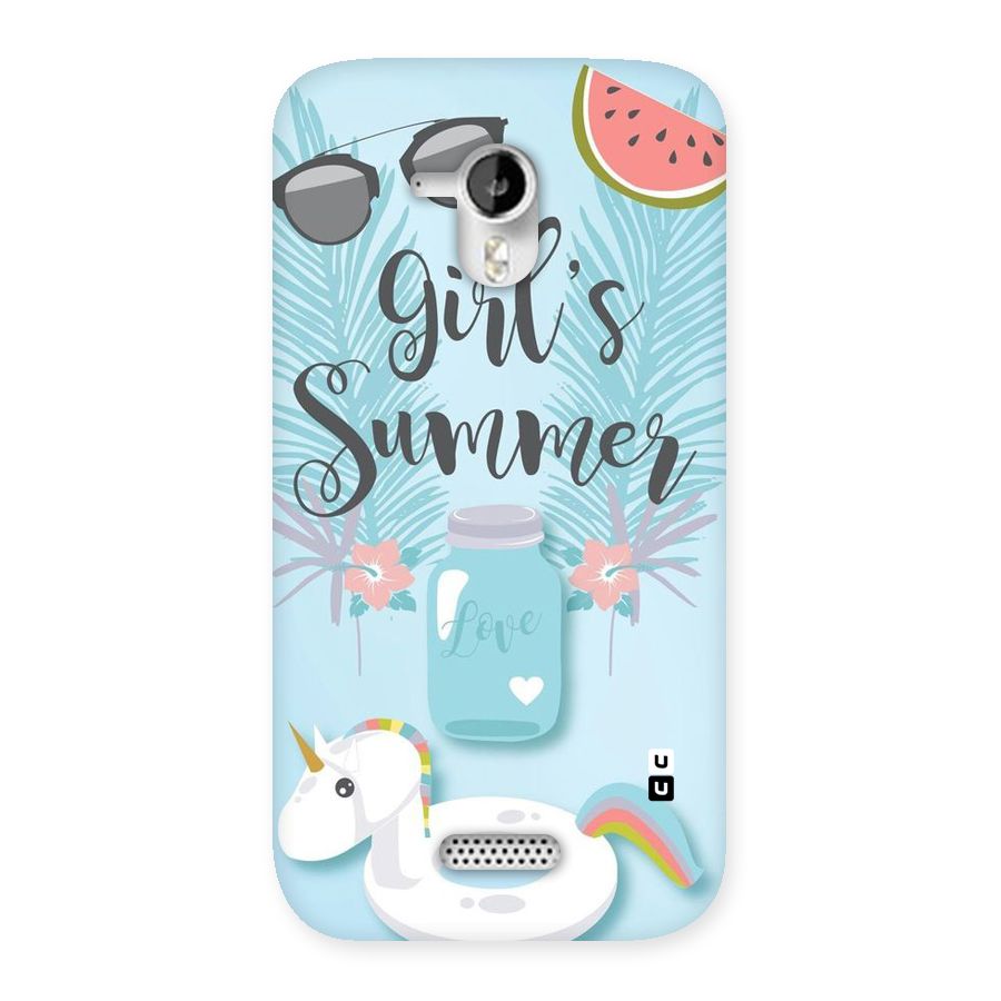 Girls Summer Back Case for Micromax Canvas HD A116