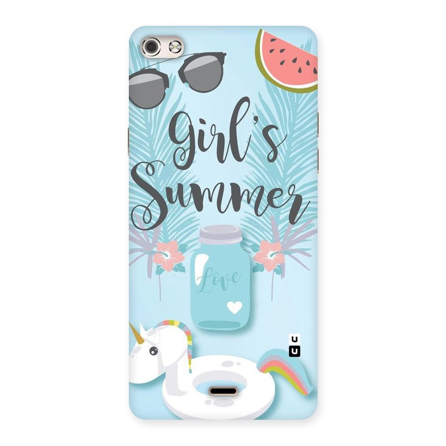 Girls Summer Back Case for Micromax Canvas Silver 5