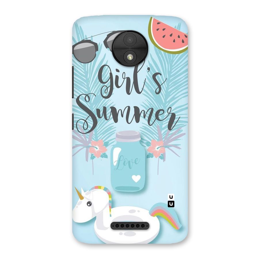Girls Summer Back Case for Moto C